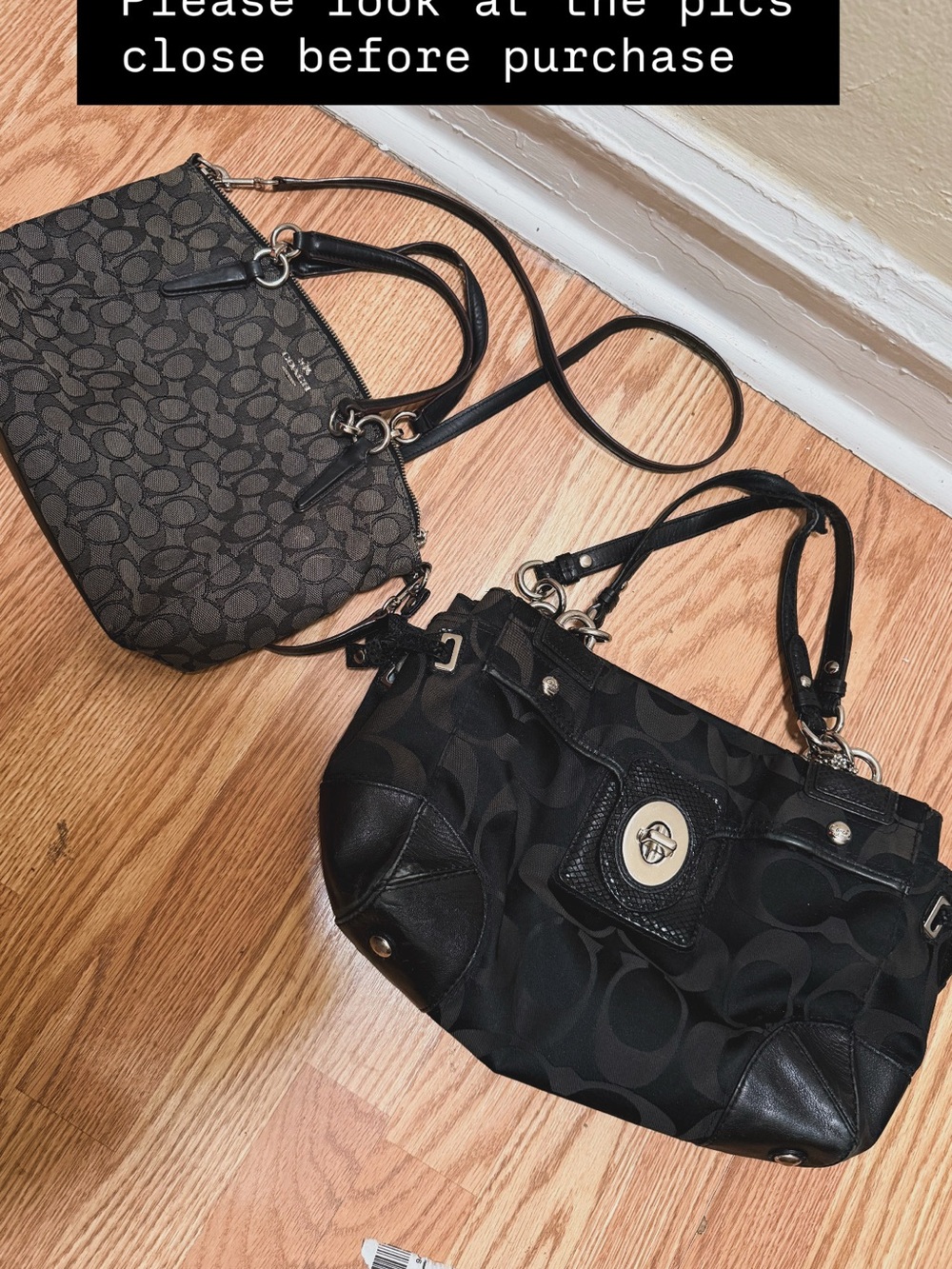 Coach Black Signature Canvas Shoulder Bag